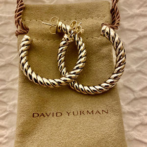 David Yurman Sterling Silver chunky hoop earrings